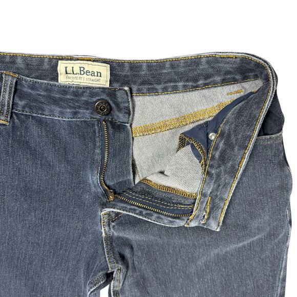 LL Bean Women's Favorite Fit Mid Rise Stretch Straight Blue Jeans - Size 10 - Picture 4 of 6